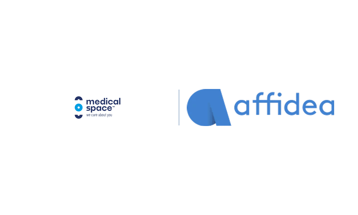 Logotypy medical-space i Affidea, partnerów w diagnostyce MR i TK